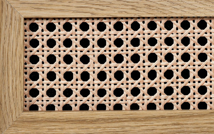 Julian Bowen Sydney 3 Drawer Chest Rattan Close Up-Better Bed Company
