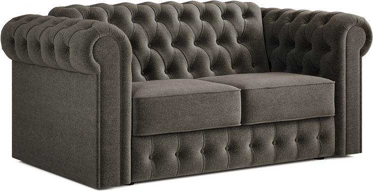 Jay-Be Chesterfield 2 Seater Sofa Bed with Deep e-Sprung™ Mattress BrushedTwill-Pewter-Better Bed Company