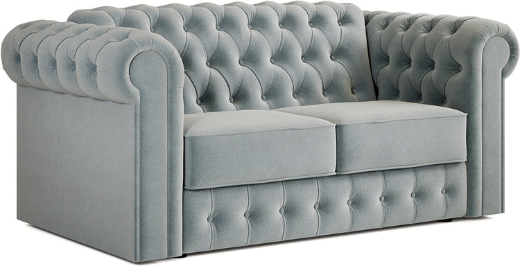 Jay-Be Chesterfield 2 Seater Sofa Bed with Deep e-Sprung™ Mattress BrushedTwill-Sky-Better Bed Company