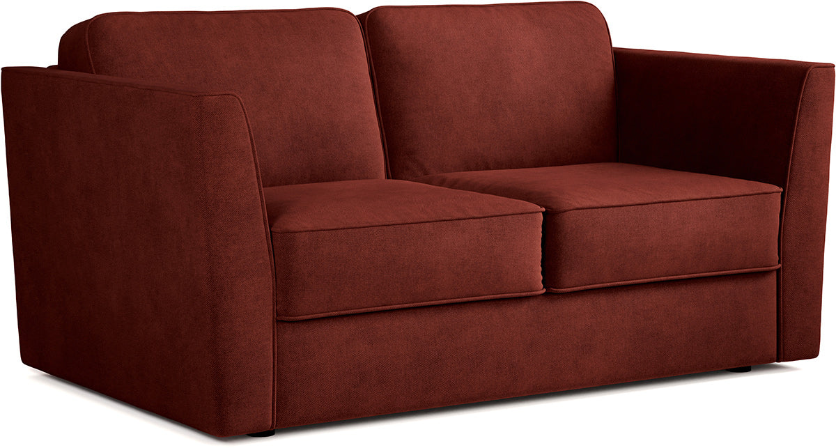 Jay-Be Elegance 2 Seater Sofa Bed with Deep e-Sprung™ Mattress BrushedTwill-BurntAmber-Better Bed Company