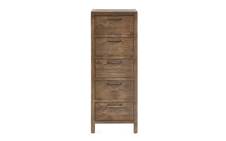 Julian Bowen Heritage 5 Drawer Tallboy From Front Side-Better Bed Company