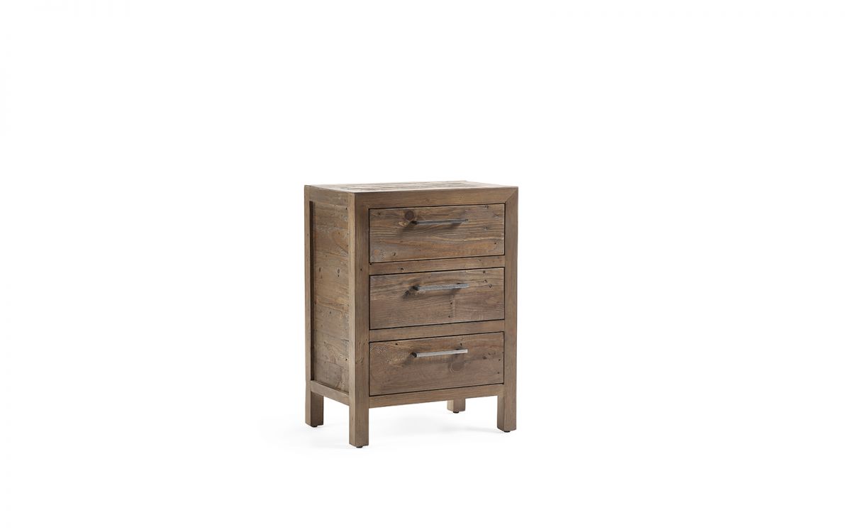 Julian Bowen Heritage 3 Drawer Bedside From Other Side-Better Bed Company