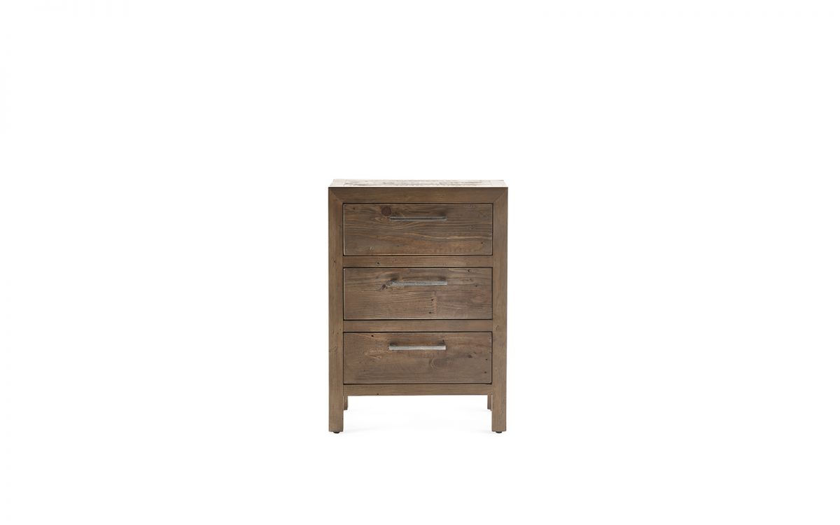 Julian Bowen Heritage 3 Drawer Bedside From Front-Better Bed Company