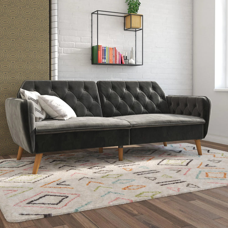 Novogratz Tallulah Memory Foam Futon Grey Lifestyle-Better Bed Company