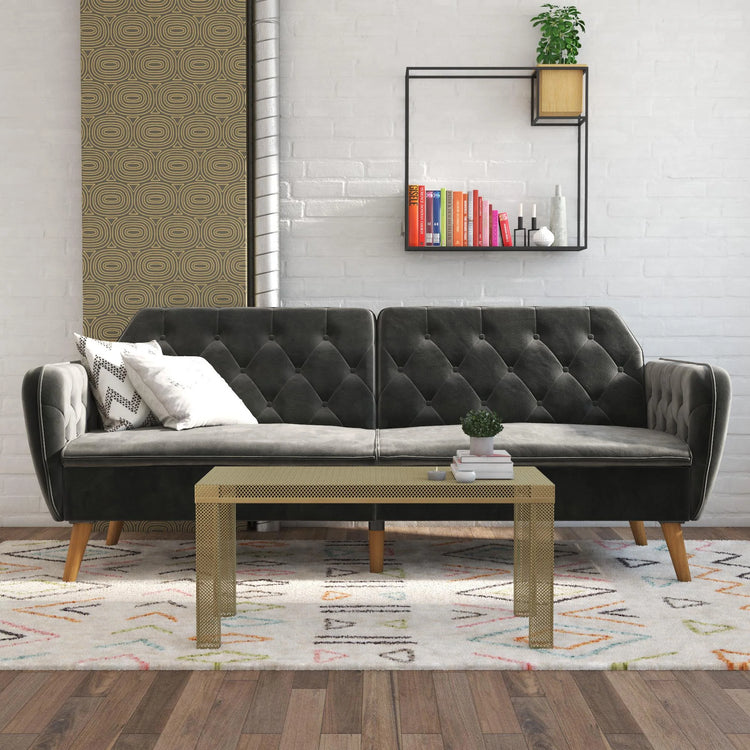 Novogratz Tallulah Memory Foam Futon Grey-Better Bed Company