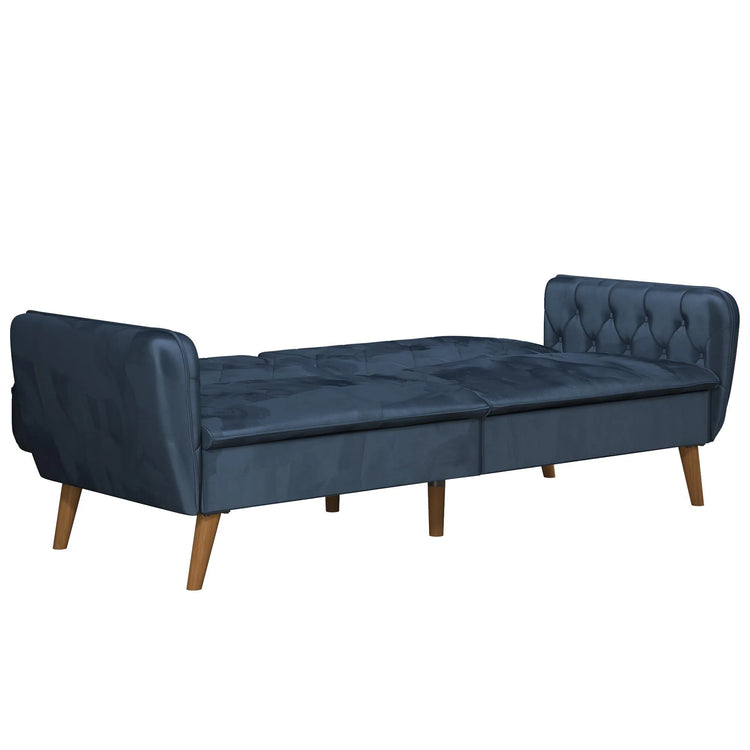 Novogratz Tallulah Memory Foam Futon Blue As A Bed-Better Bed Company
