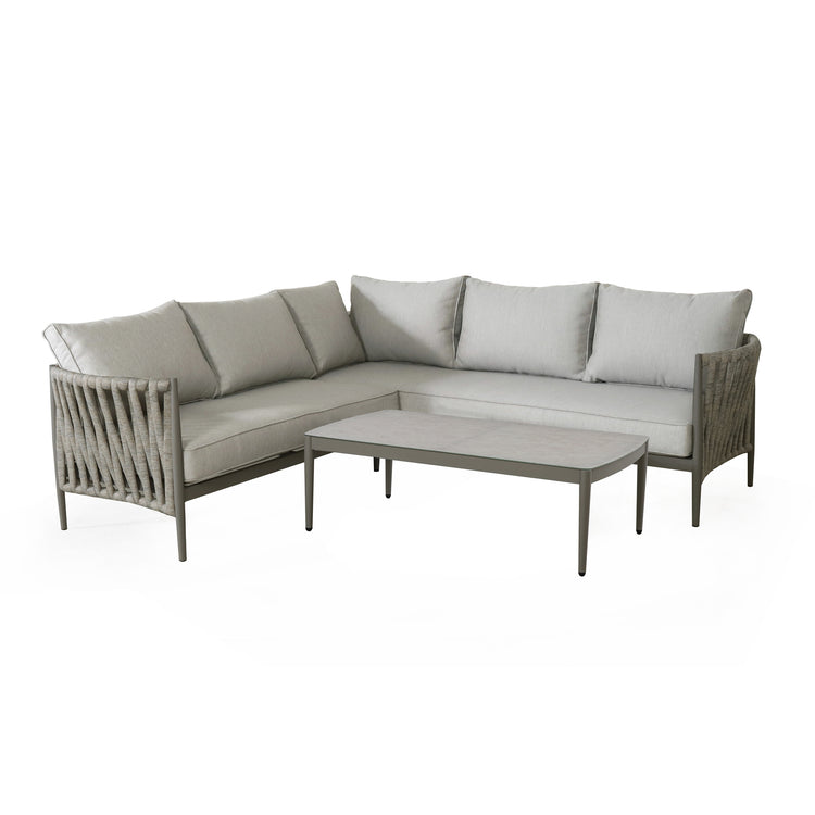 Maze Milan Rope Weave Small Corner Grey-Better Bed Company