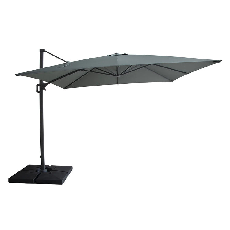 Maze Helios 3m x 3m Square Rotating Cantilever Parasol Oil Green-Better Bed Company