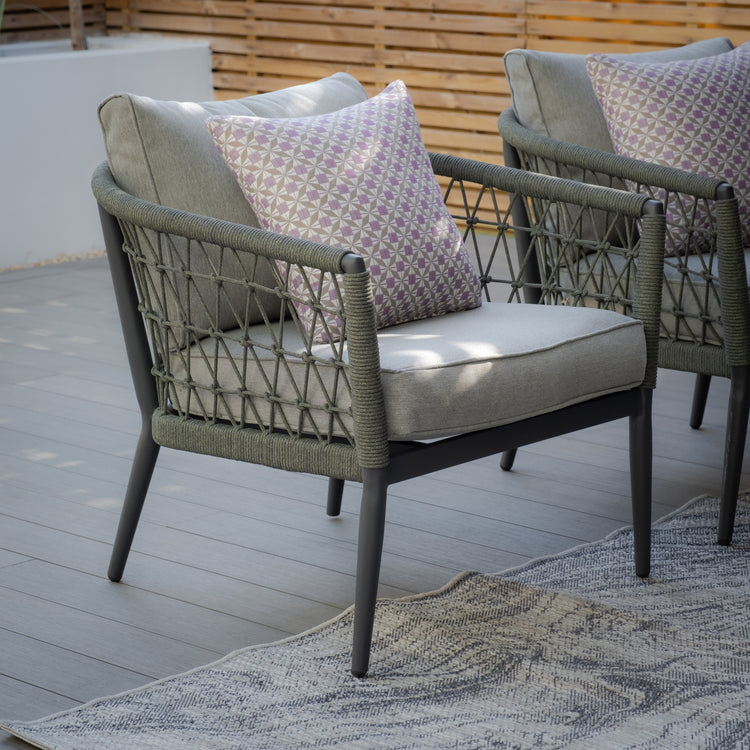 Maze Monaco Rope Weave 2 Seat Sofa Set Chairs-Better Bed Company