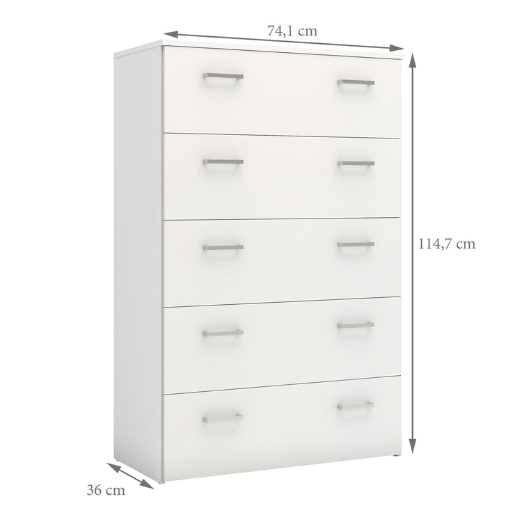 Furniture To Go Space Chest of 5 Drawers Outer Dimensions-Better Bed Company