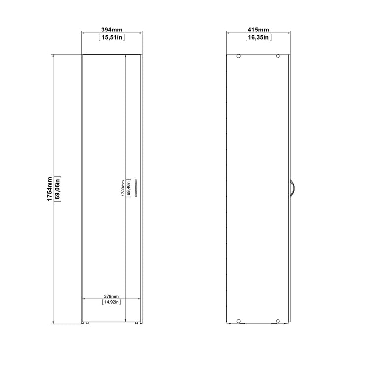 Furniture To Go Space Wardrobe 1 Door Other Dimensions-Better Bed Company