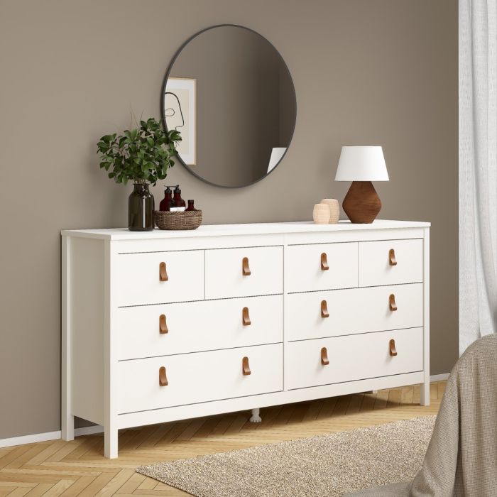 Furniture To Go Barcelona Double Dresser 4+4 Drawers White-Better Bed Company