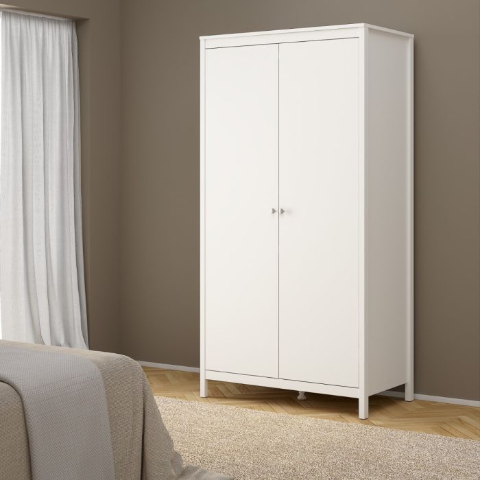 Furniture To Go Madrid Wardrobe with 2 Doors White-Better Bed Company