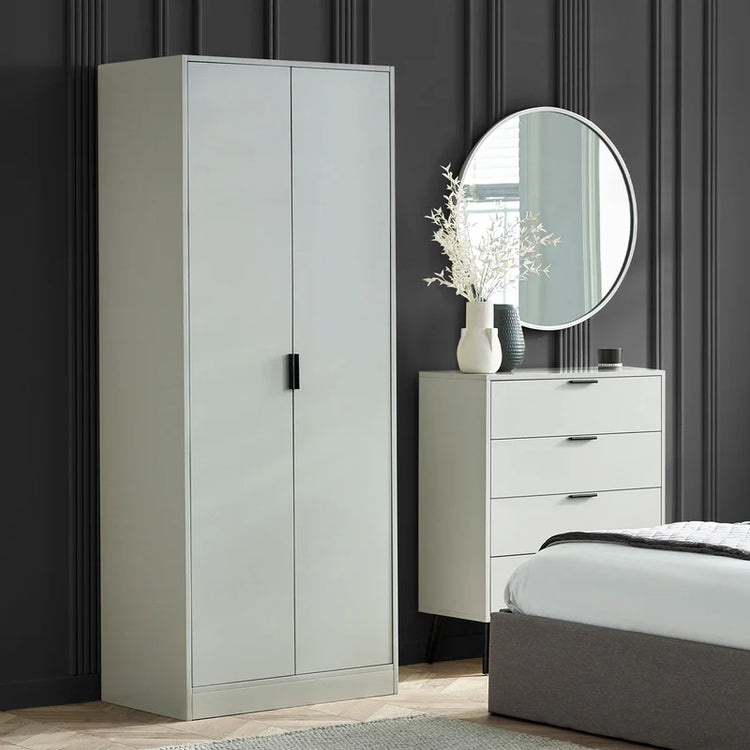 Julian Bowen ALBA 2 Door Wardrobe-Grey-Better Bed Company
