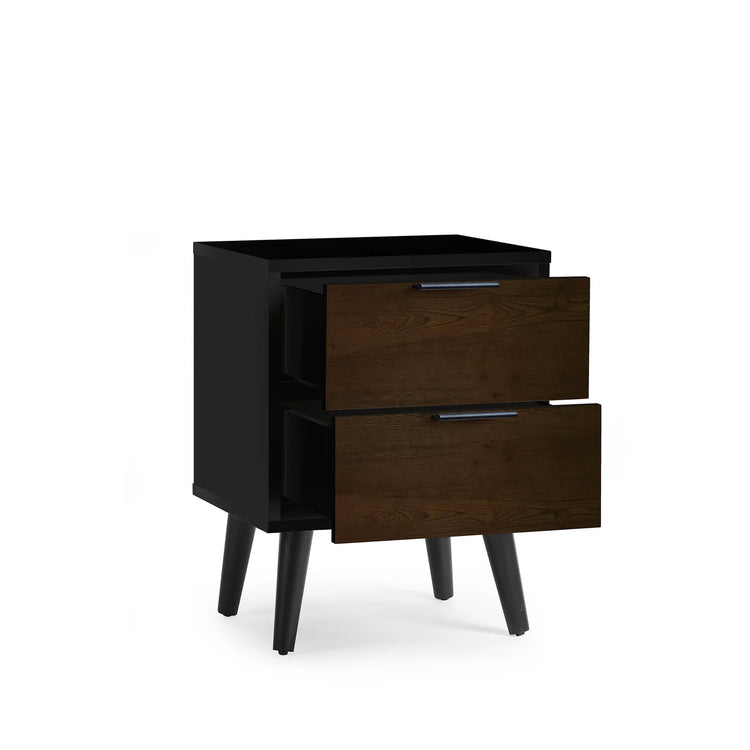 Julian Bowen Alba 2 Drawer Bedside-Walnut-Better Bed Company