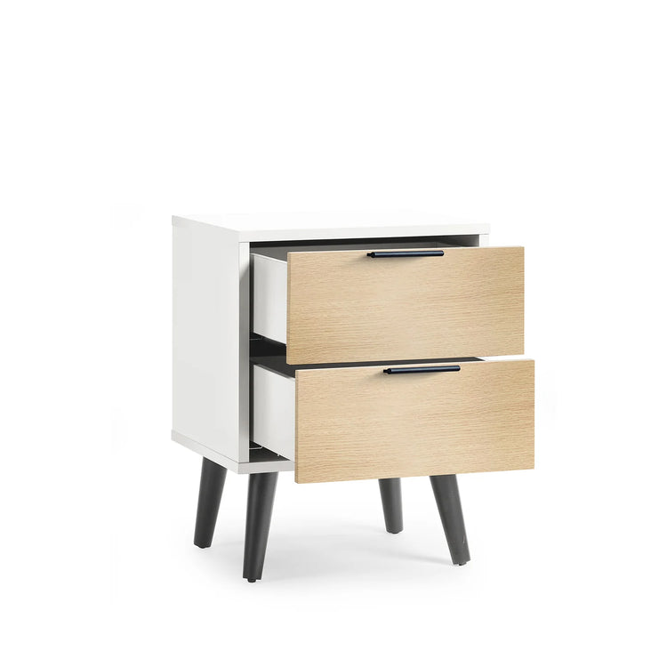 Julian Bowen Alba 2 Drawer Bedside-Oak-Better Bed Company