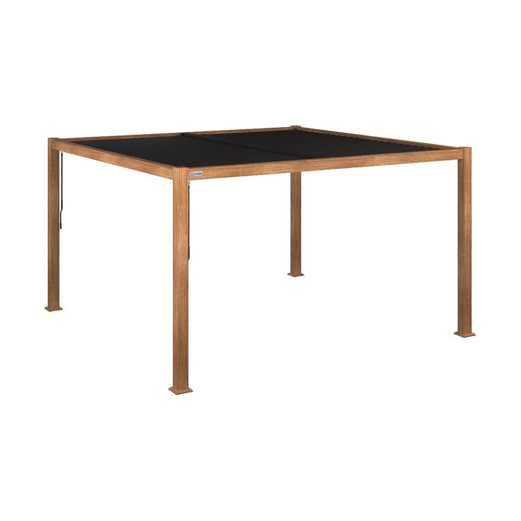Maze Como Pergola Aluminium Square 4Mx4M / Wood Effect Frame From Top-Better Bed Company