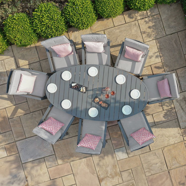 Maze New York 8 Seat Oval Dining Set Dove Grey Birdseye-Better Bed Company