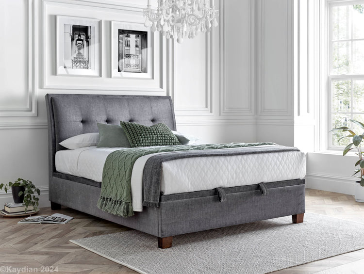 Kaydian Accent Vogue Grey Ottoman Bed Frame-Better Bed Company