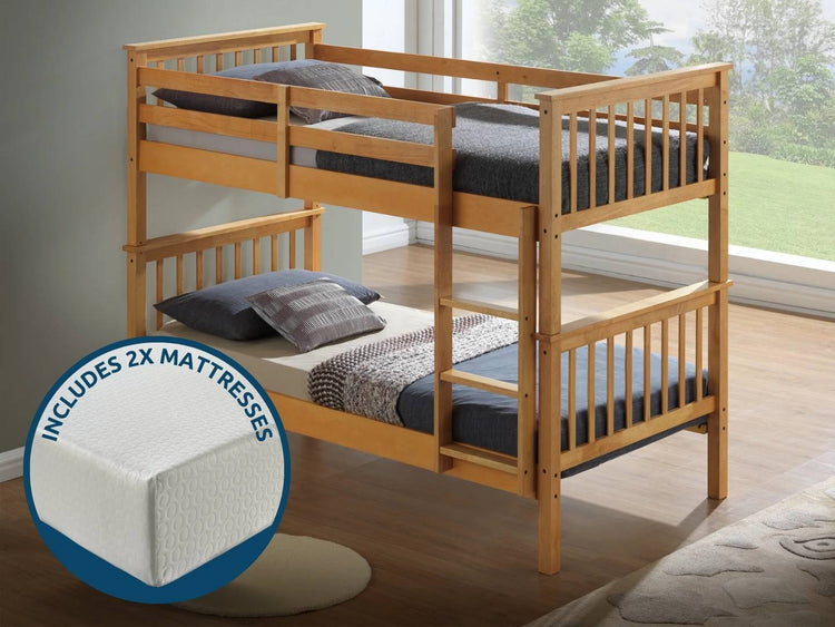New Kids Bunk Bed With 2 Mattresses Bundle-Better Bed Company