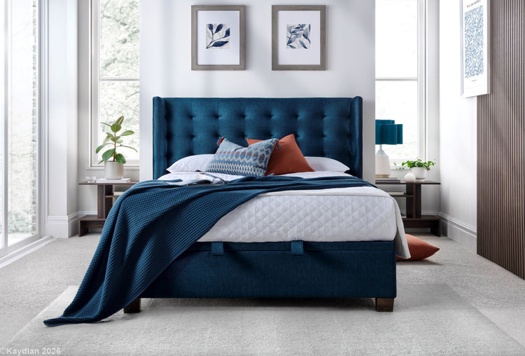 Kaydian Brunton Deep Blue Ocean Ottoman Bed-Better Bed Company