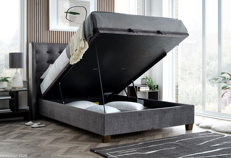 Kaydian Brunton Vogue Grey Ottoman Bed-Better Bed Company