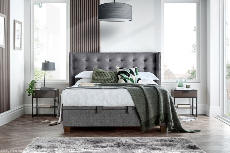 Kaydian Brunton Vogue Grey Ottoman Bed-Better Bed Company