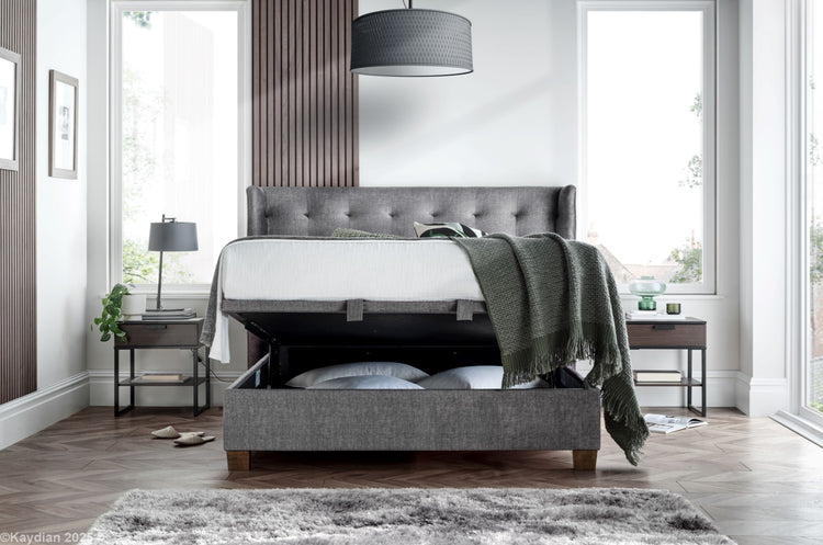 Kaydian Brunton Vogue Grey Ottoman Bed-Better Bed Company
