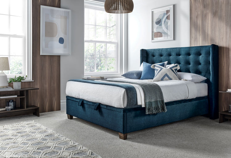 Kaydian Brunton Deep Blue Ocean Ottoman Bed-Better Bed Company