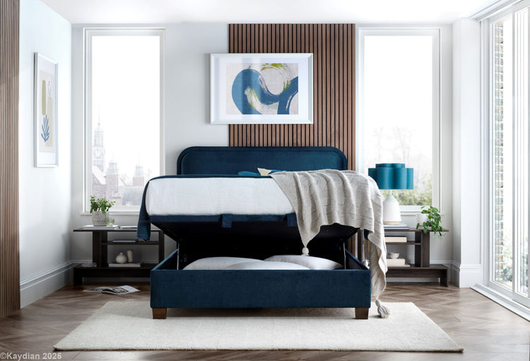 Kaydian Clifton Deep Blue Ocean Ottoman Bed-Better Bed Company