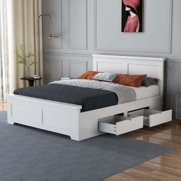 Flintshire Furniture Conway 4 Drawer Bed Frame White-Better Bed Company