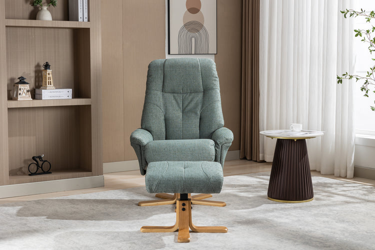 GFA Dubai Recliner And Foot Stool-Lisbon Teal-Better Bed Company
