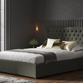 Northumberland Ottoman Bed Dark Grey Linen-Better Bed Company