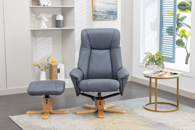 GFA Hawaii Recliner And Foot Stool-Petrol Blue-Better Bed Company