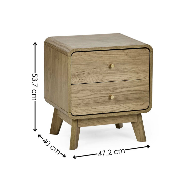 Julian Bowen Ingrid 2 Drawer Bedside-Better Bed Company