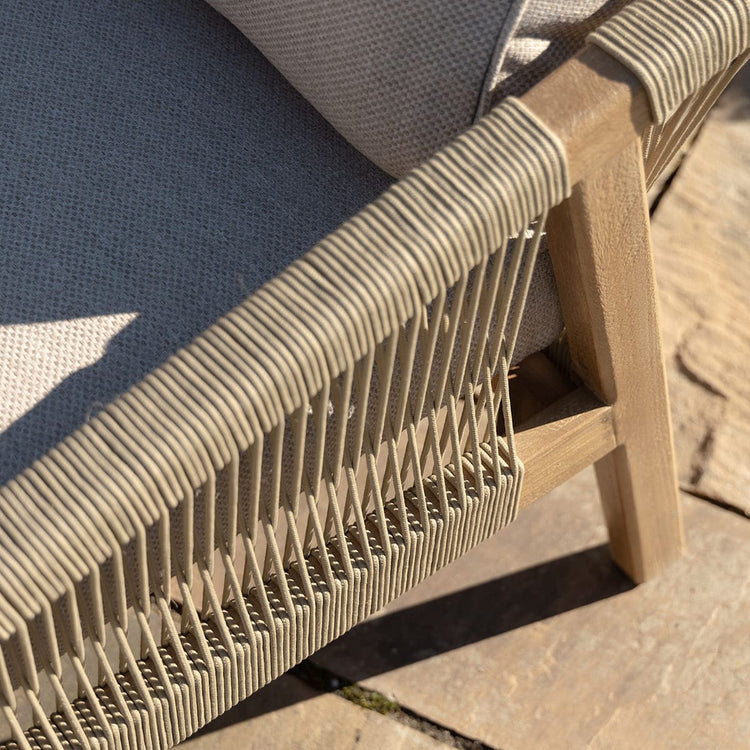 Maze Martinique Double Sunlounger Set Rope Close Up-Better Bed Company