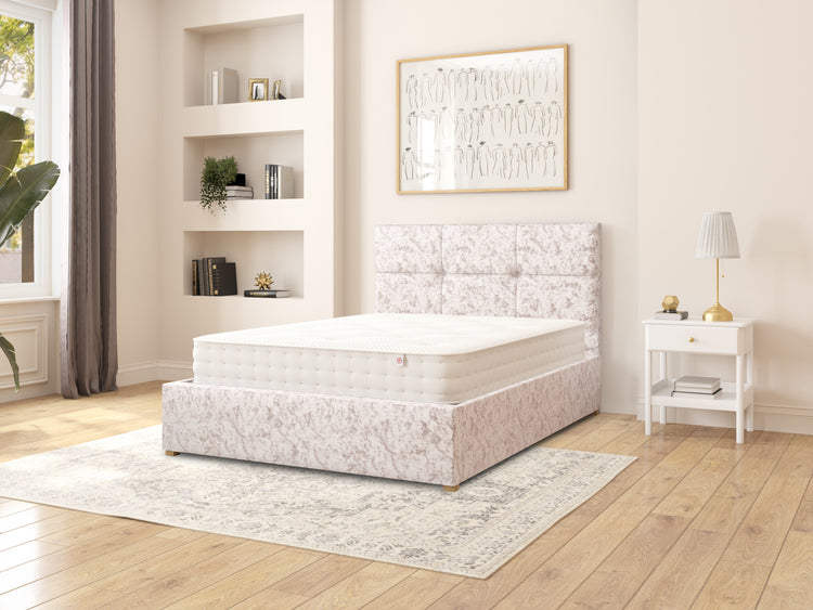 Aspire Caine Velvet Ottoman Bed
