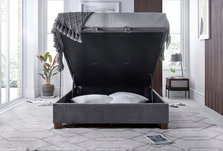 Kaydian Newton Vogue Grey Ottoman Bed Open OSB-Better Bed Company