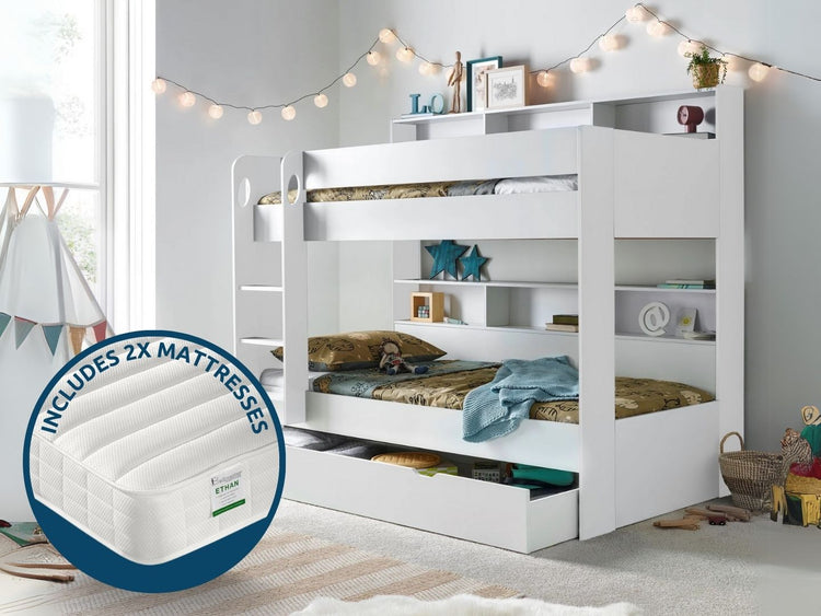 Oliver Bunk Bed With 2 Mattresses Bundle-Better Bed Company