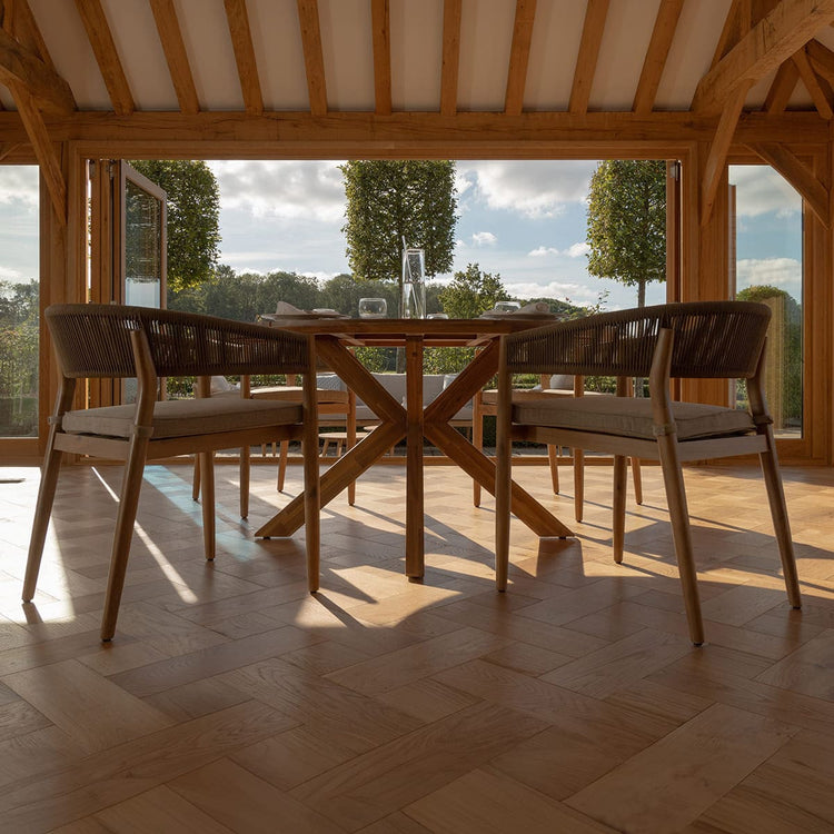 Maze Porto 4 Seat Round Dining Set Inside Home Low View-Better Bed Company