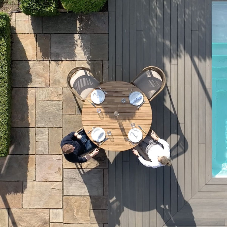 Maze Porto 4 Seat Round Dining Set Birdseye-Better Bed Company