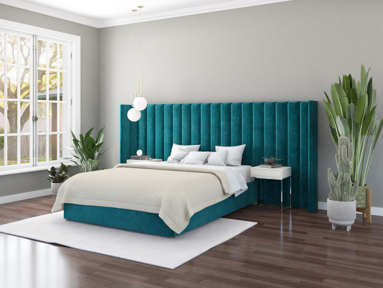 Aspire Grandeur Velvet Ottoman Bed-Plush-Emerald-Better Bed Company