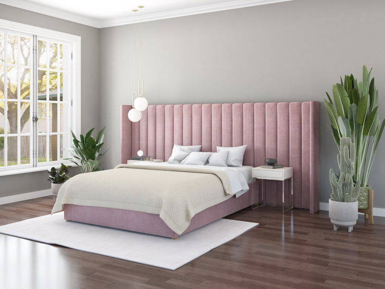 Aspire Grandeur Velvet Ottoman Bed-Plush Velvet-Blush-Better Bed Company