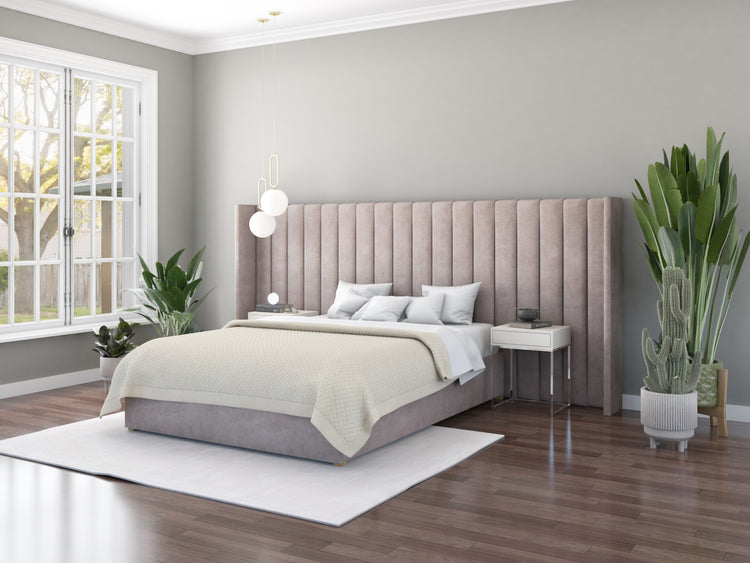 Aspire Grandeur Velvet Ottoman Bed-Plush Velvet-Silver-Better Bed Company