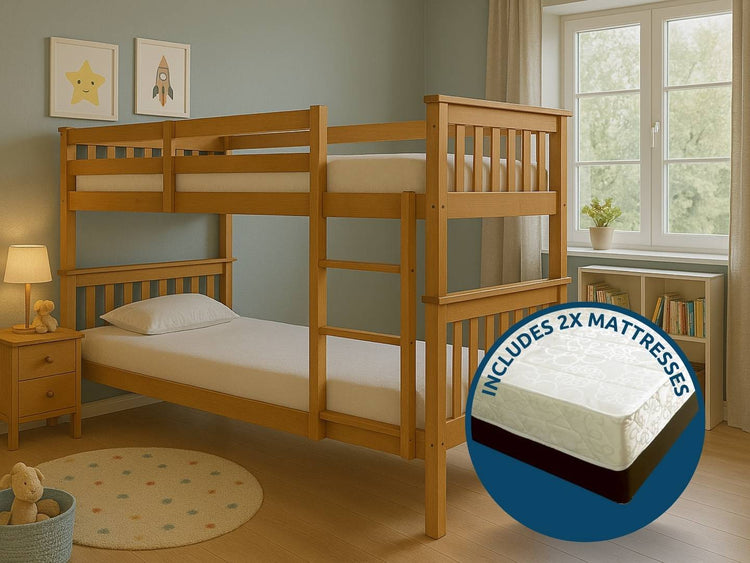 New Kids Porto Bunk Bed And 2 Mattresses Bundle-Better Bed Company