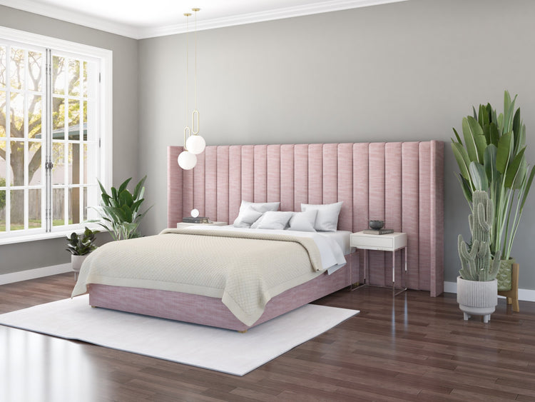 Aspire Grandeur Velvet Ottoman Bed-Pure_Pastel_Cotton_Tea_Rose-Better Bed Company