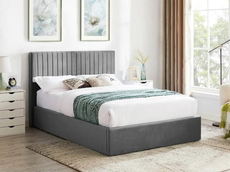 Wholesale Beds Fabric Ottoman Smoked Grey LifeStyle Image - Better Bed Company
