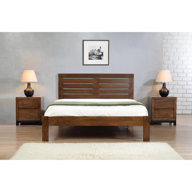 Heartlands Furniture Vulcan Bed Rustic Oak-Double Bed-Better Bed Company