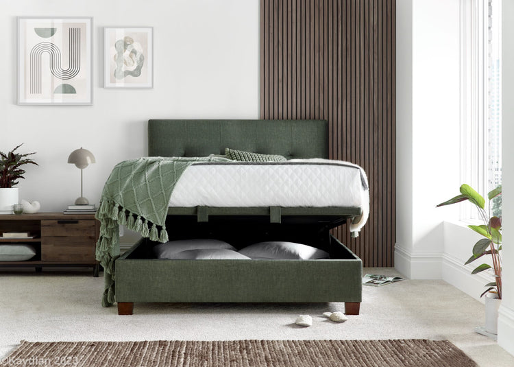 Kaydian Walkworth Winter Moss Green Ottoman Bed Frame