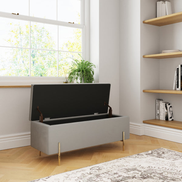 GFW Mystica Ottoman Storage Bench Grey-Better Bd Company